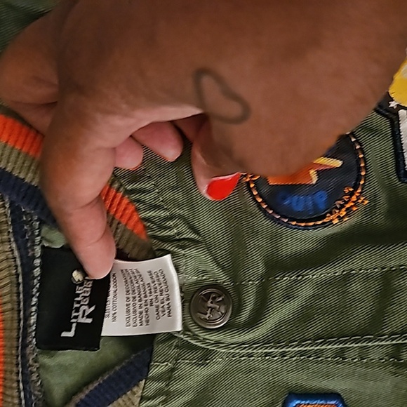 Boy aviator style jacket with patchwork size 5 - Picture 2 of 6